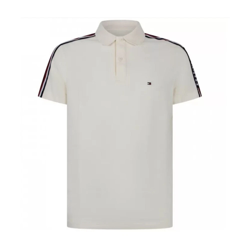 Tommy Hilfiger Global Stripe Monotype Polo Shirt Beige Heren