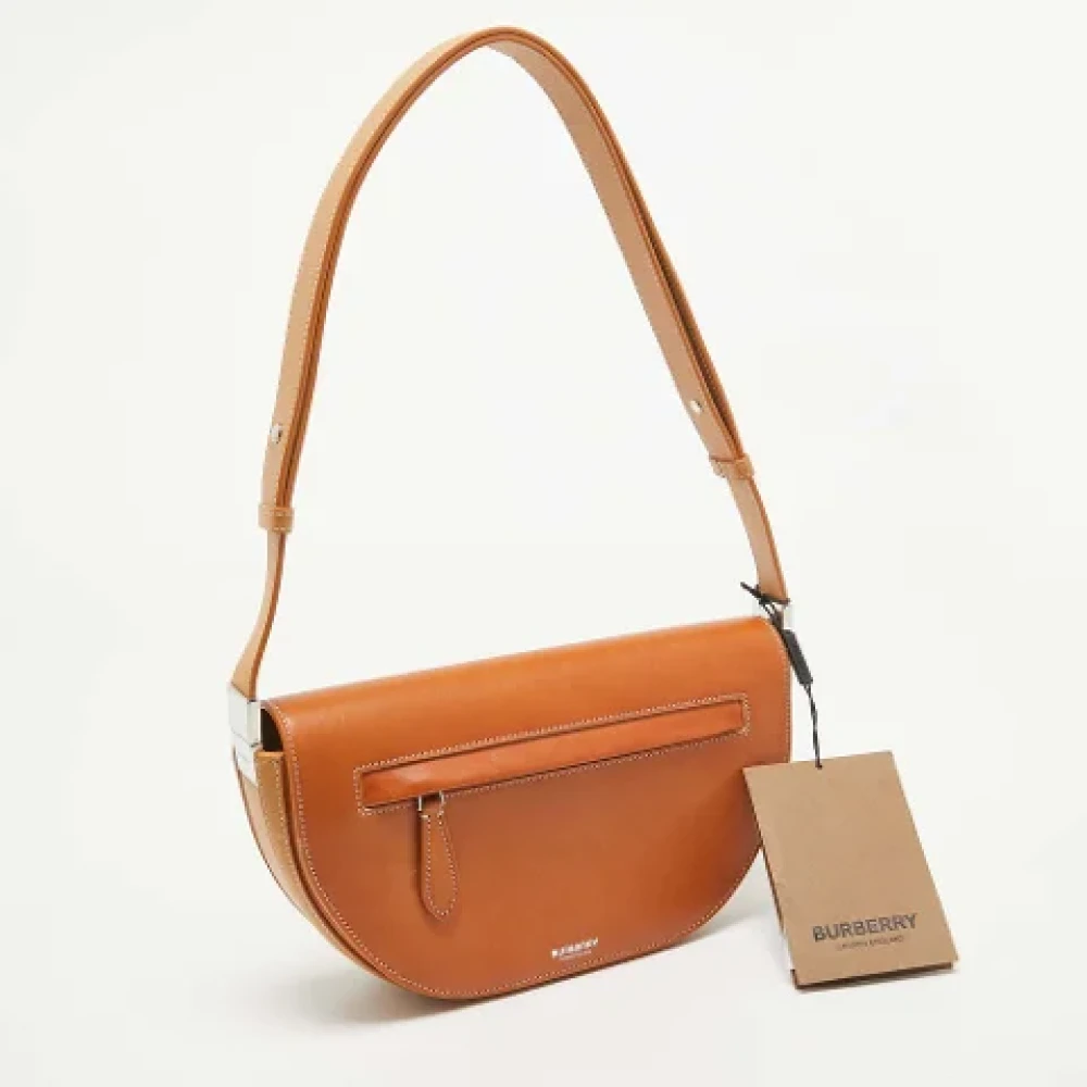 Burberry Vintage Pre-owned Leather handbags Orange Dames