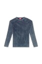 pull-bleu-a-texture-et-col-rond