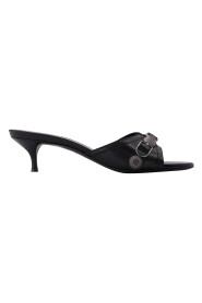 Cagole Sandale M50 in schwarzem Leder