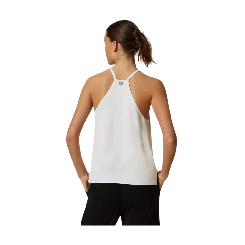Twinset Lichtgewicht Viscose Top met Dunne Bandjes White Dames