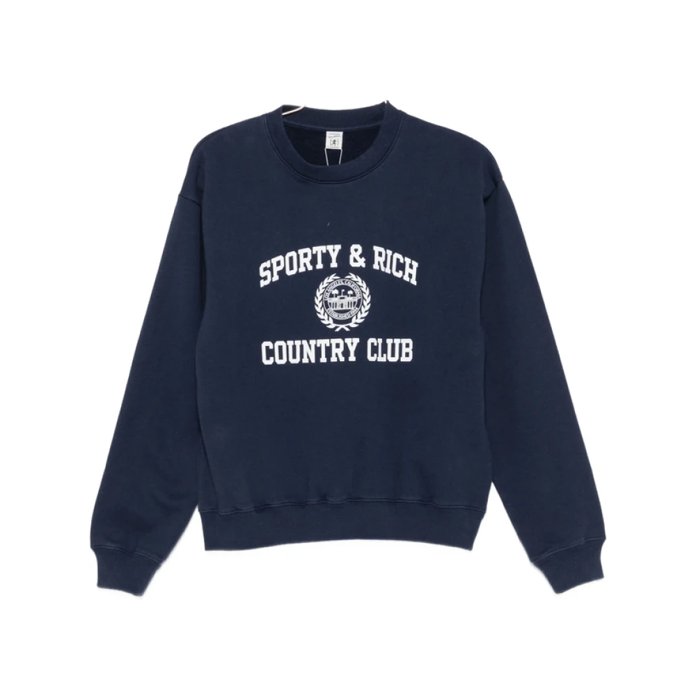 Sporty & Rich, Sweatshirts, female, Blue, Size: M Crew Neck Sweater
