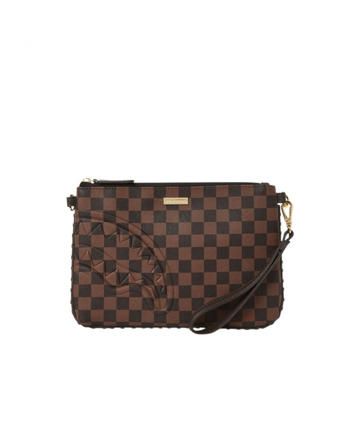 core-emboss-check-clutch-bag