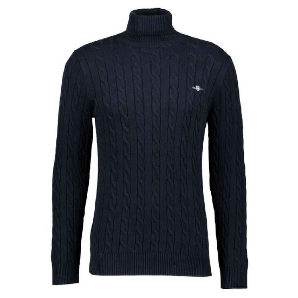 Gant Uomo Blu Per 8050607 Maglione Dolcevita Scuro (Xl), Casual, Cotone, Navy - Immagine 3