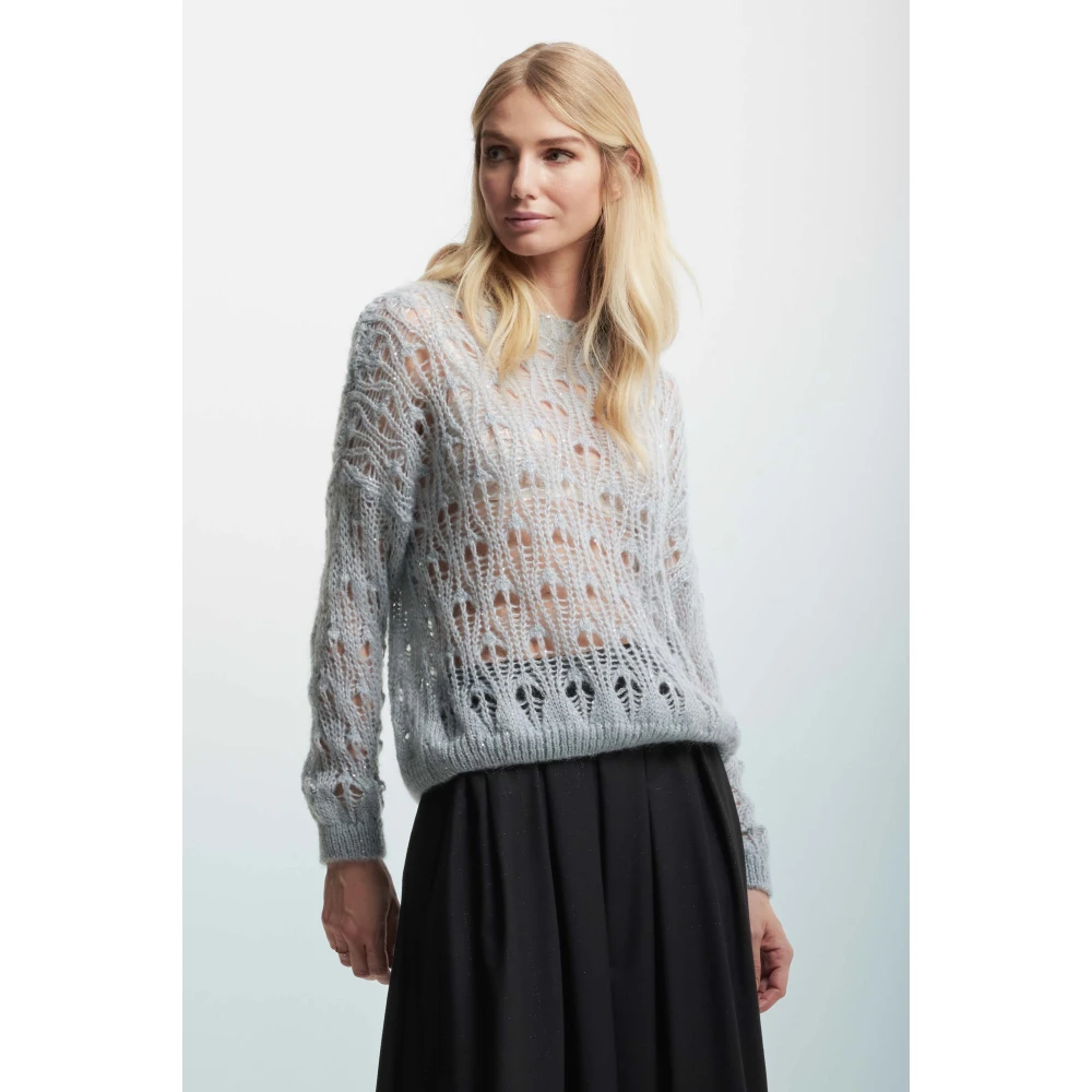 Kocca Elegant Openwork Jumper Blue Dames