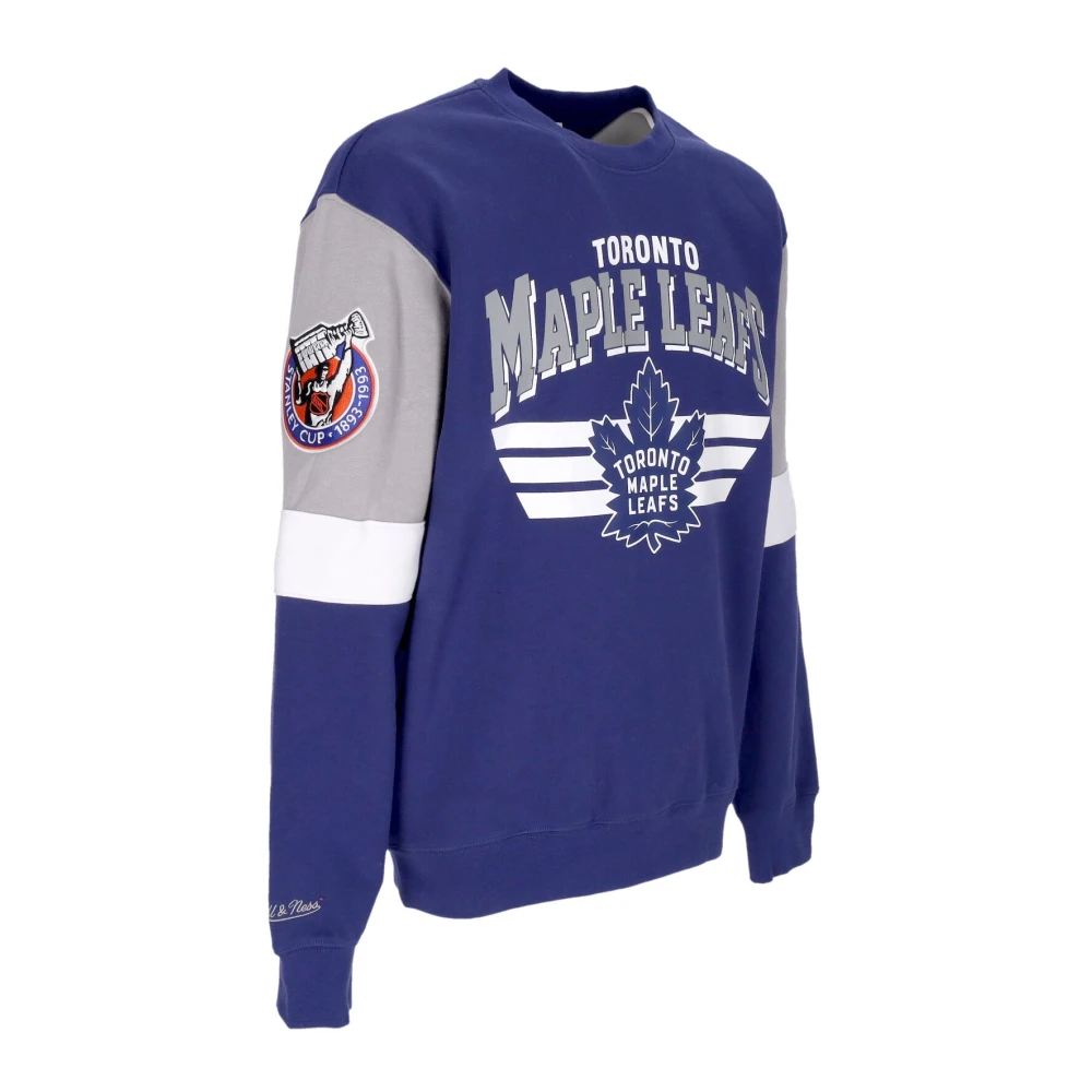 Mitchell & Ness Toronto Maple Leafs Crewneck Sweatshirt Blue Heren