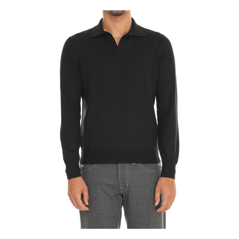 Gran Sasso Klassieke Polo Shirt voor Mannen Black Heren