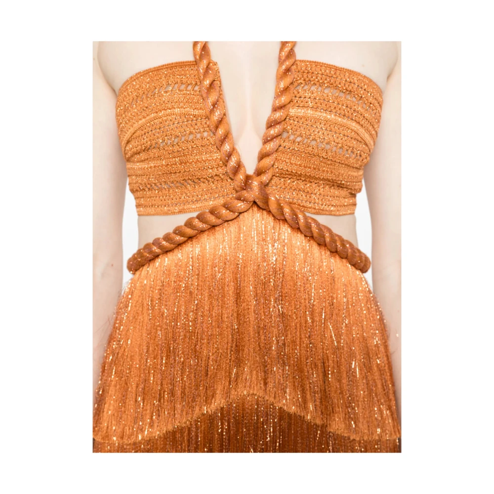 Patbo Oranje Mouwloze Cut-Out Jurk Orange Dames