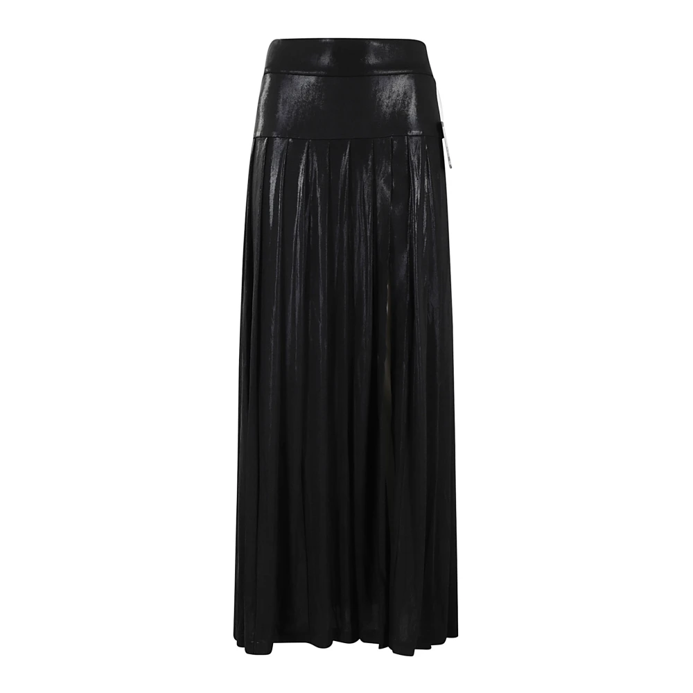Norma Kamali Geplooide lange rok met split Black Dames