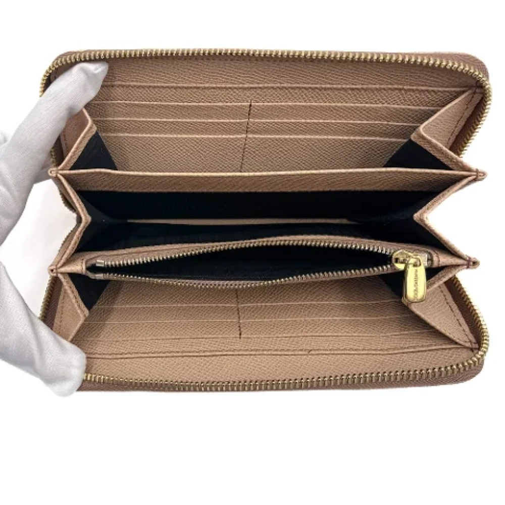 Dolce & Gabbana Pre-owned Leather wallets Beige Dames