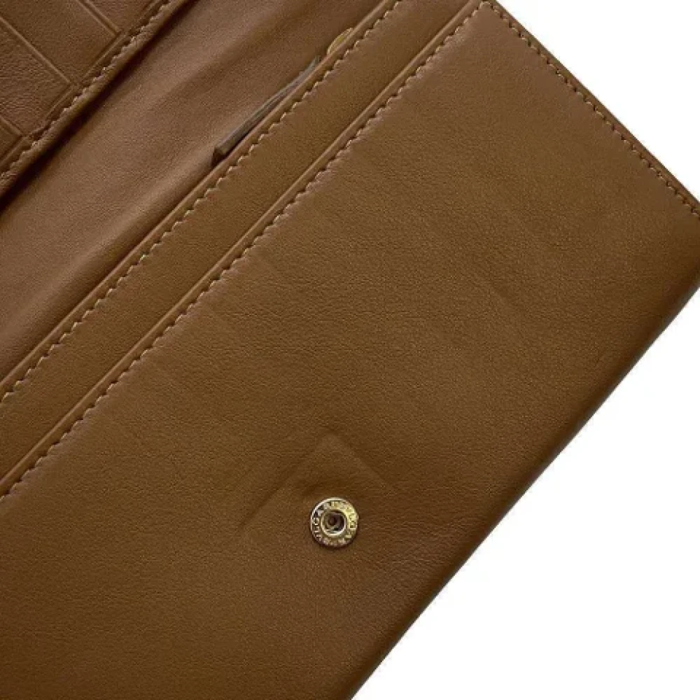 Bvlgari Vintage Pre-owned Leather wallets Brown Dames
