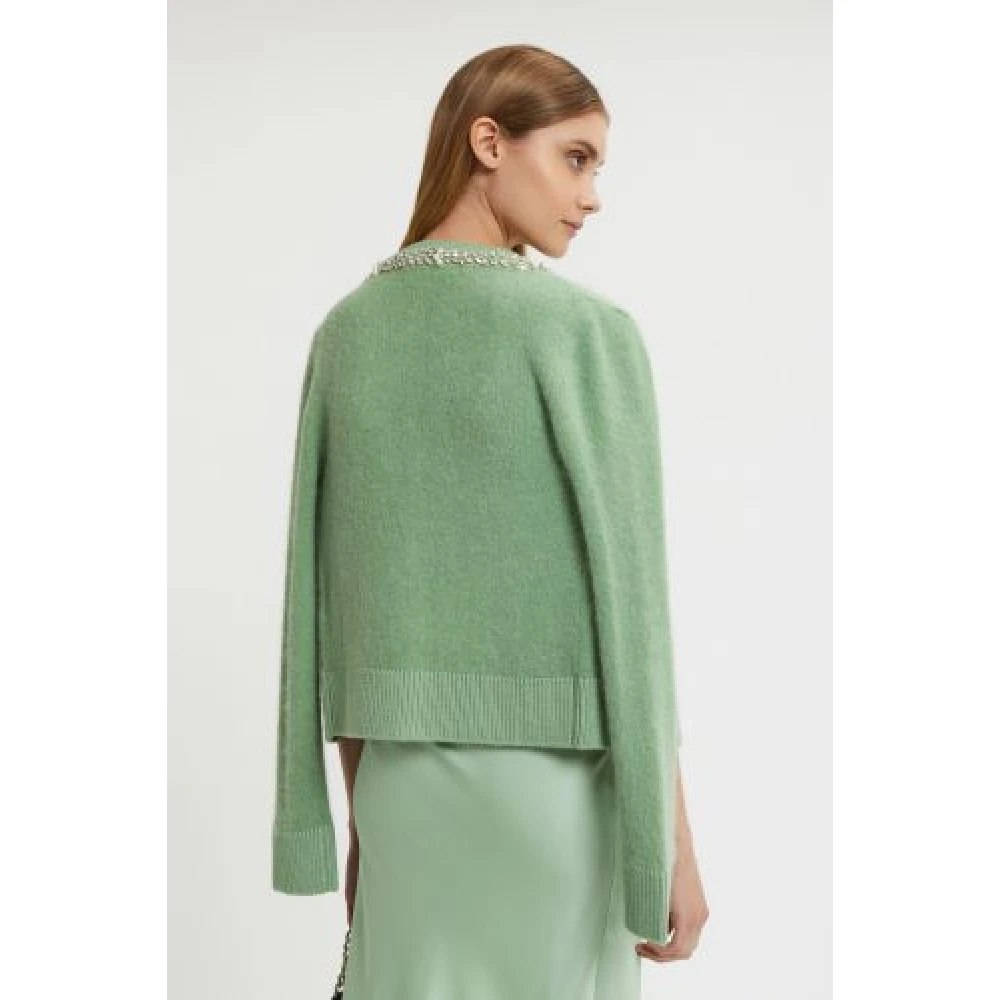 Ermanno Scervino Groene Juweel Hals Cardigan Green Dames