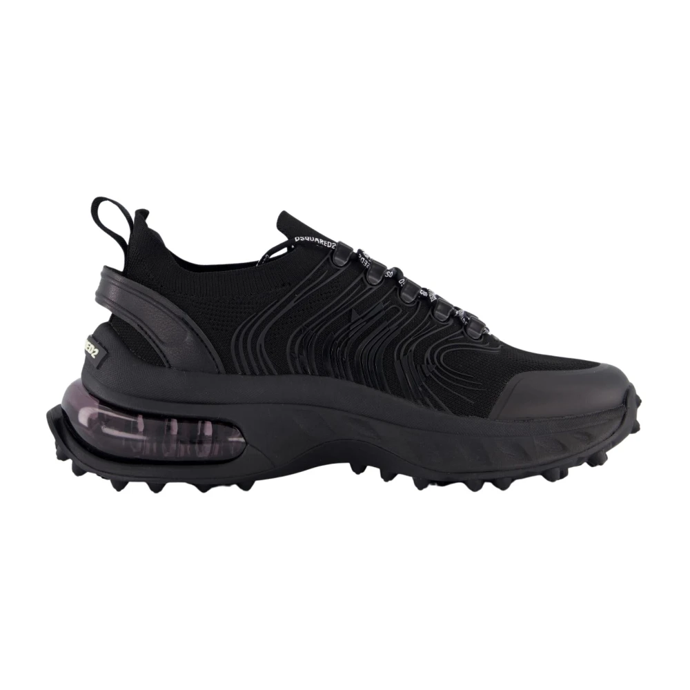 Dsquared2 Men's Black Sneakers, 8 Uk, Low Top Lace-Up Trainers
