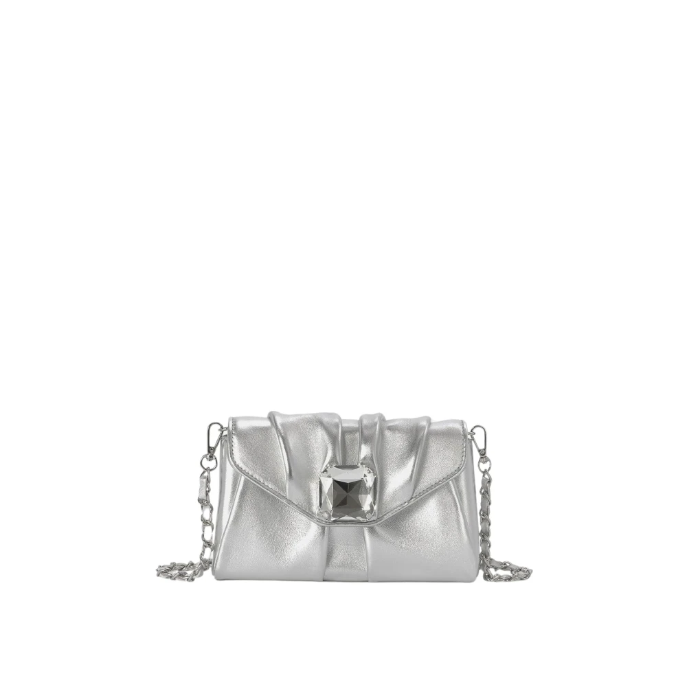 Alma en Pena Diamant Vierkante Leren Schoudertas Gray Dames
