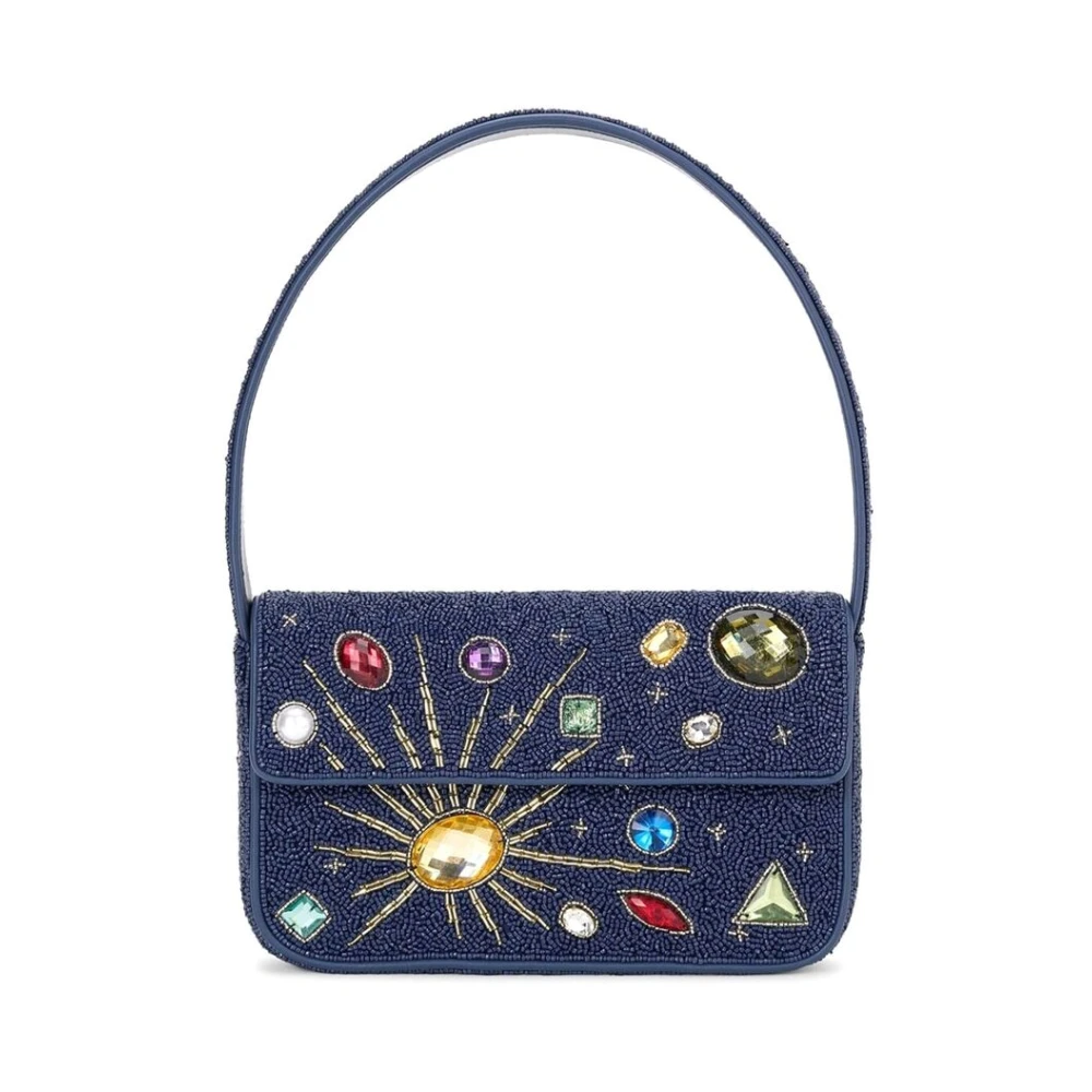 Staud Blauwe Geborduurde Omslag Top Tas Blue Dames