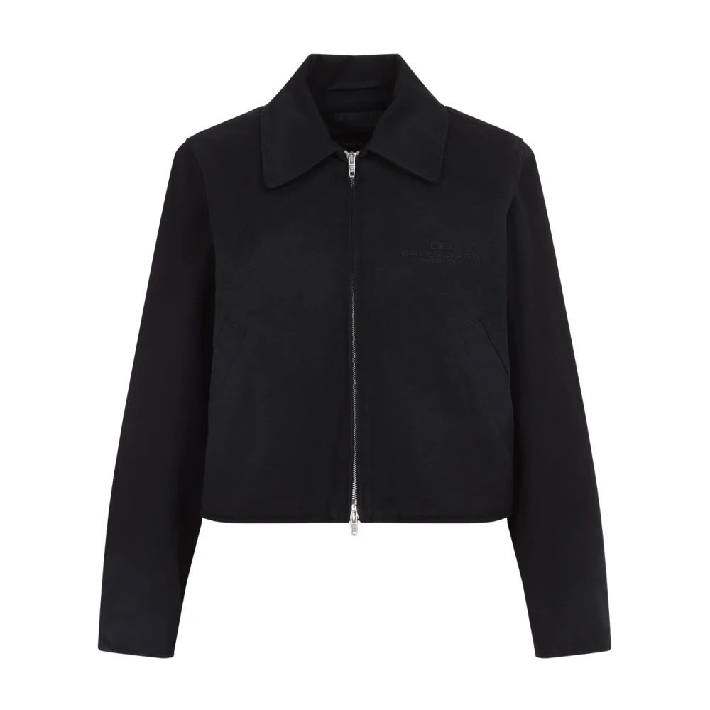 Balenciaga Zwarte Klassieke Katoenen Jas Black Dames