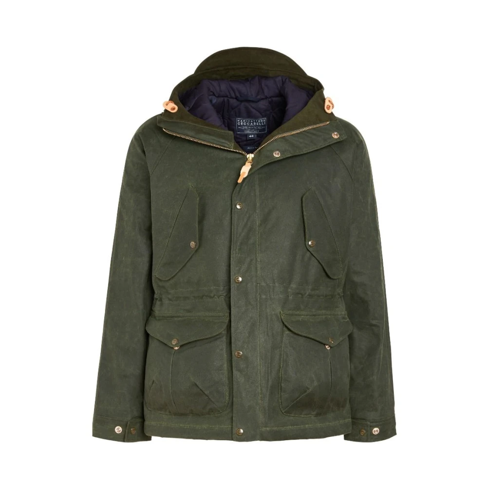 Manifattura Ceccarelli Donkergroene Fisherman Parka Green Heren