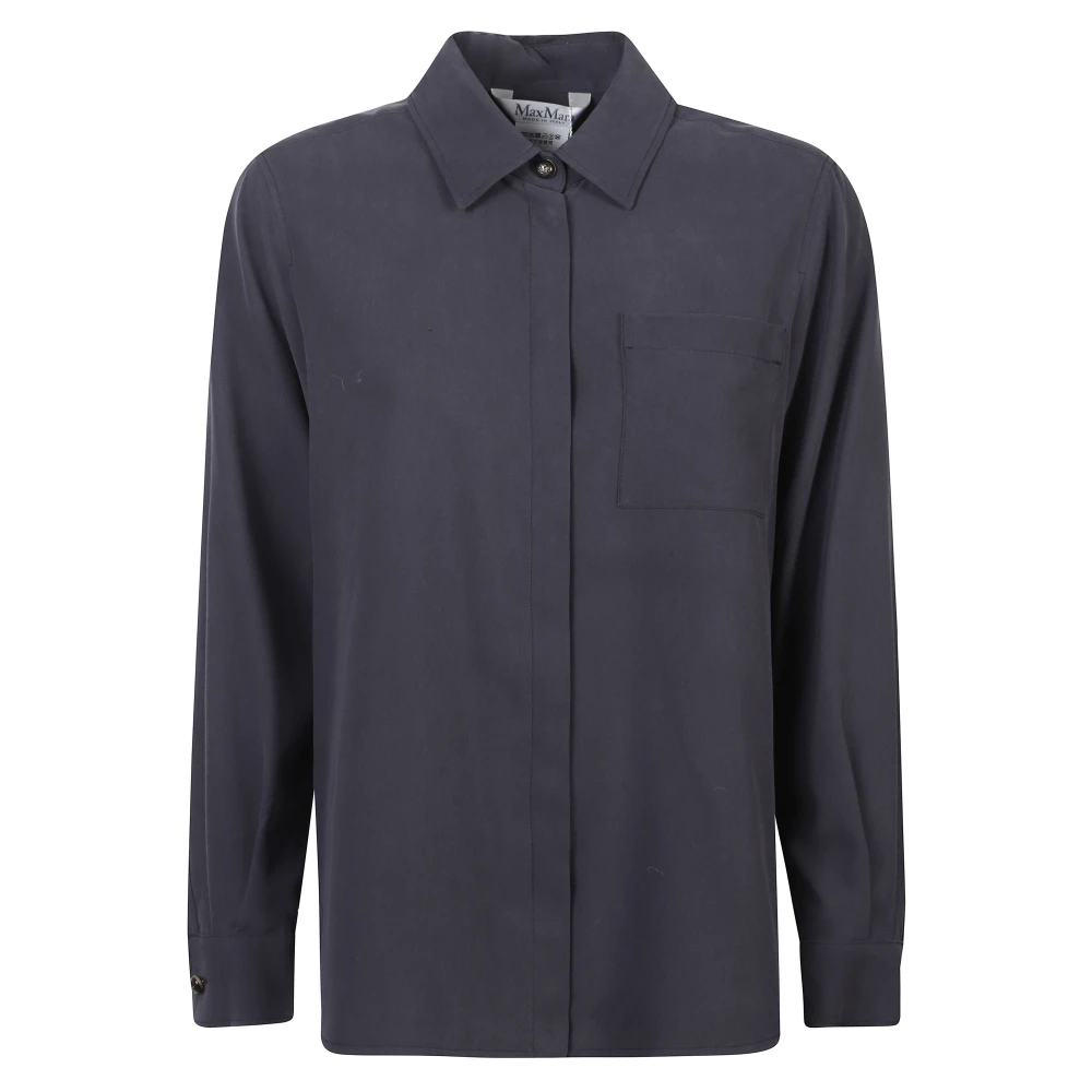 Max Mara Women's Blue Siamese Shirt - Shirts - S - Blouses & Shirts