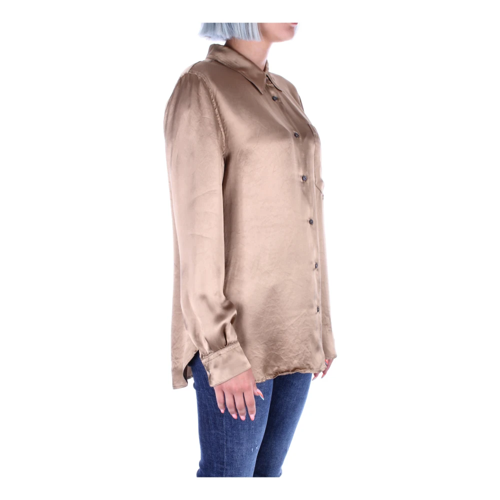 Aspesi Stijlvol overhemd met knoopsluiting aan de voorkant Brown Dames