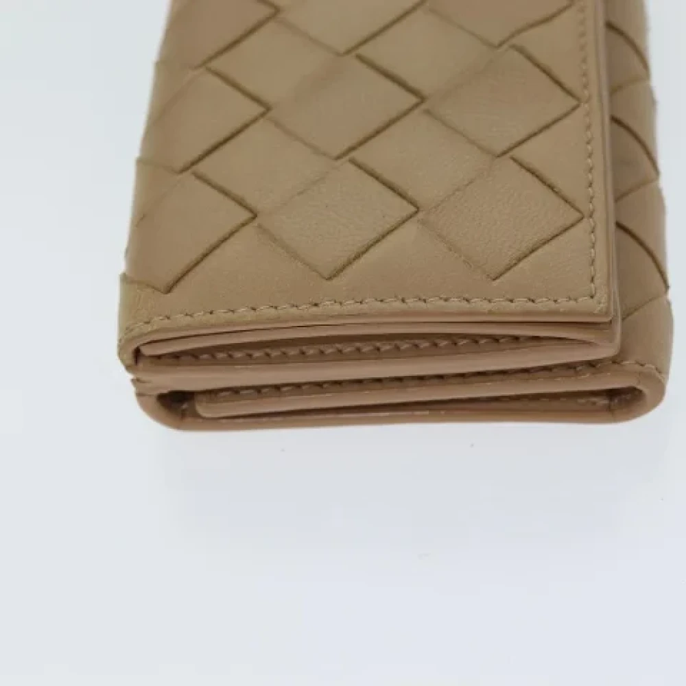Bottega Veneta Vintage Pre-owned Leather wallets Beige Dames
