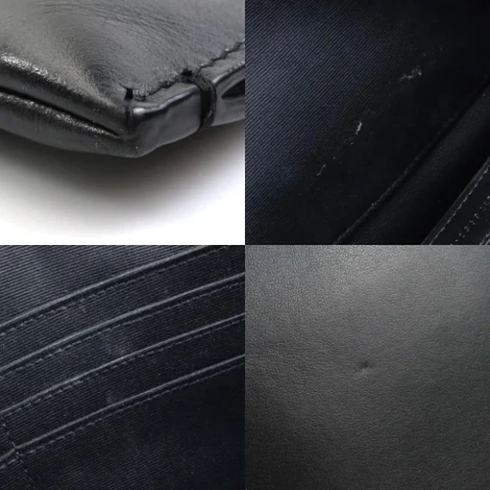 Saint Laurent Vintage Pre-owned Leather clutches Black Dames
