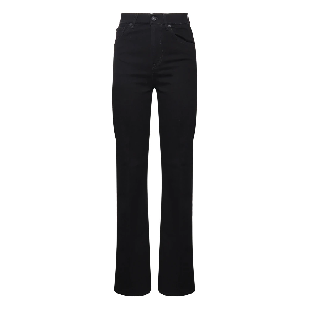 Dondup Zwarte Denim Jeans Rits Knoopsluiting Black Dames