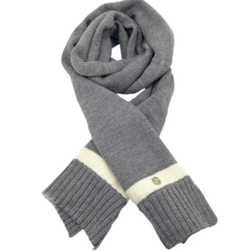 Gucci Vintage Pre-owned Wool scarves Gray Dames