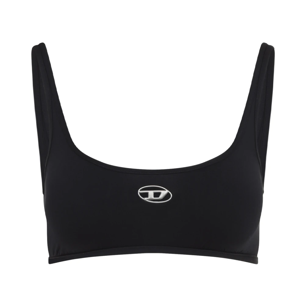Diesel Zwarte Bralette met Centraal Logo Black Dames