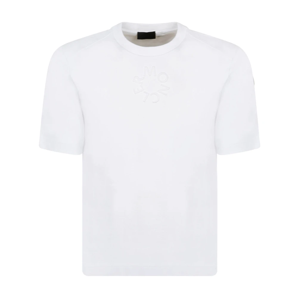 Moncler Geborduurd Logo T-shirt en Polo White