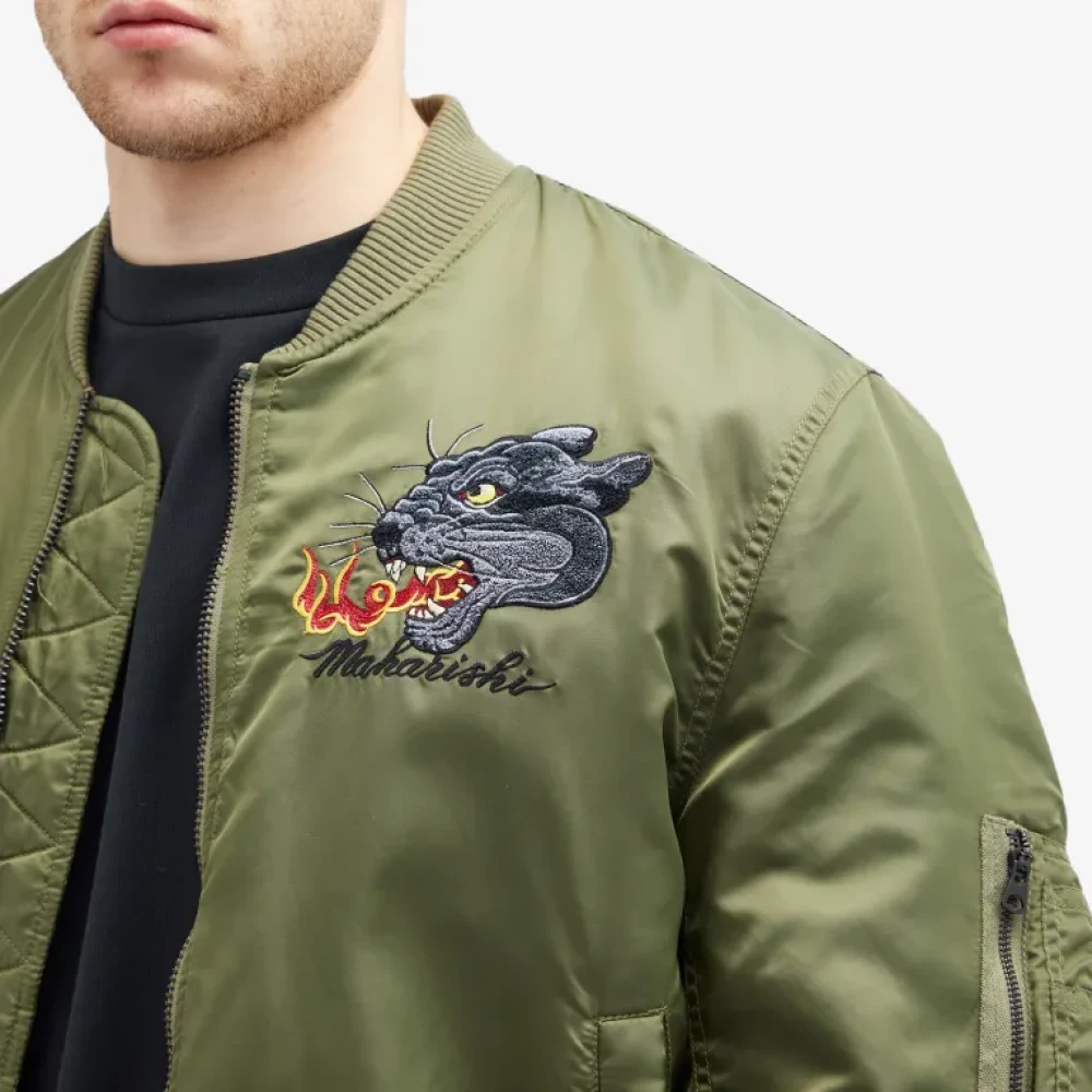 Maharishi Dualithi Panther Flight Jacket Olijf Green Heren