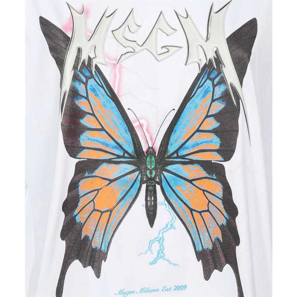 Msgm Katoenen T-shirt met print White Dames