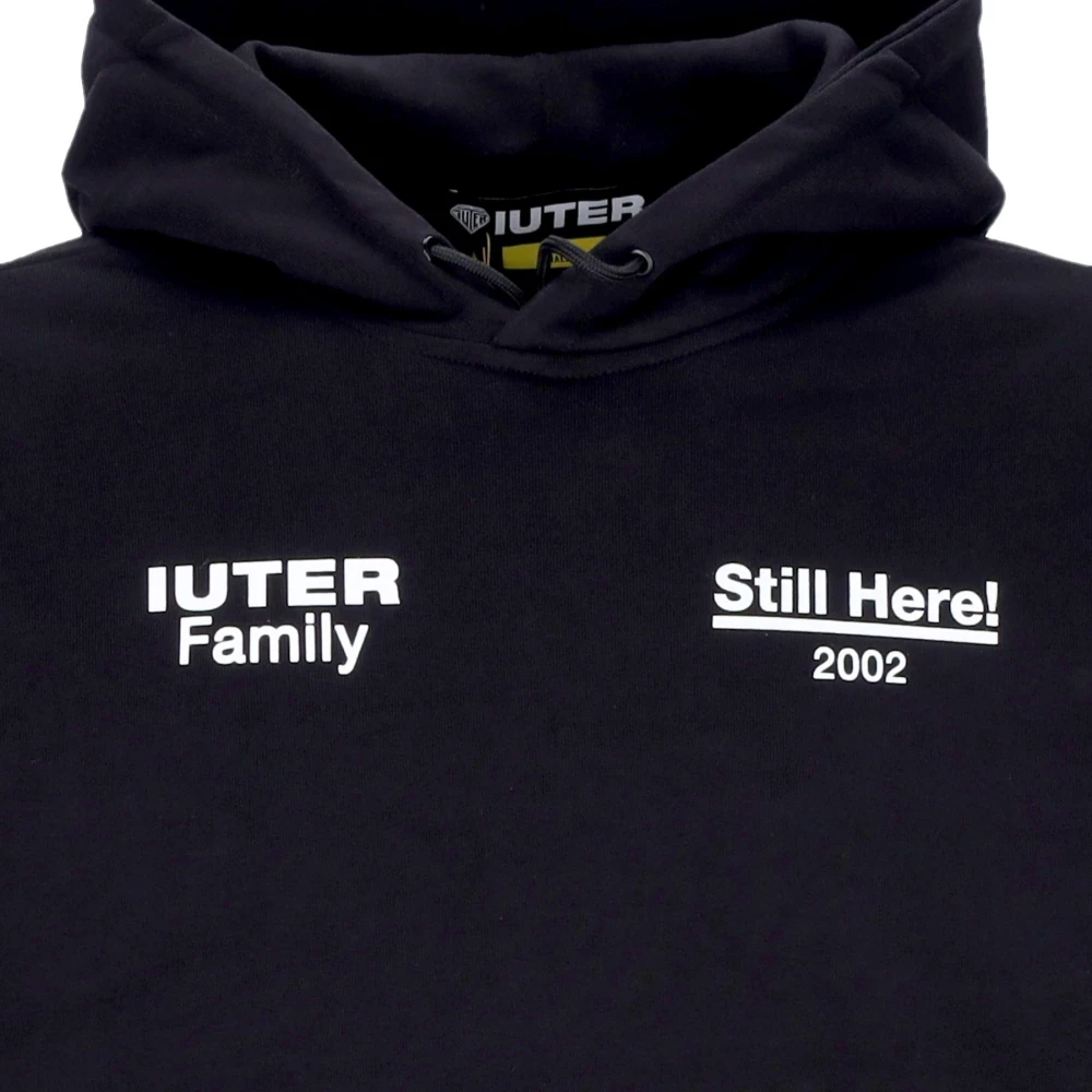 Iuter Zwarte hoodie met kangoeroezak Black Heren