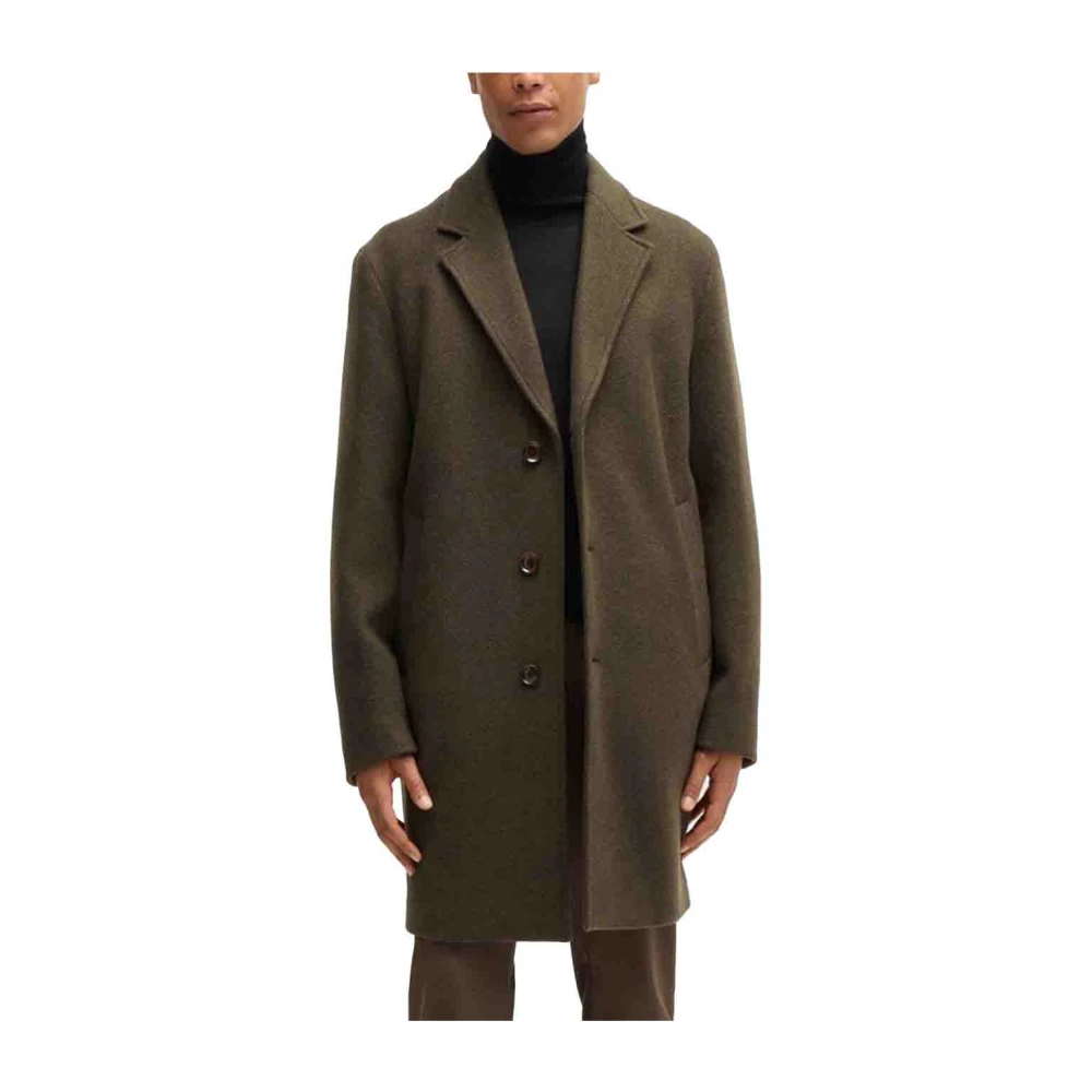 Hugo Boss Groene wollen jas Stijlvol en warm Green Heren