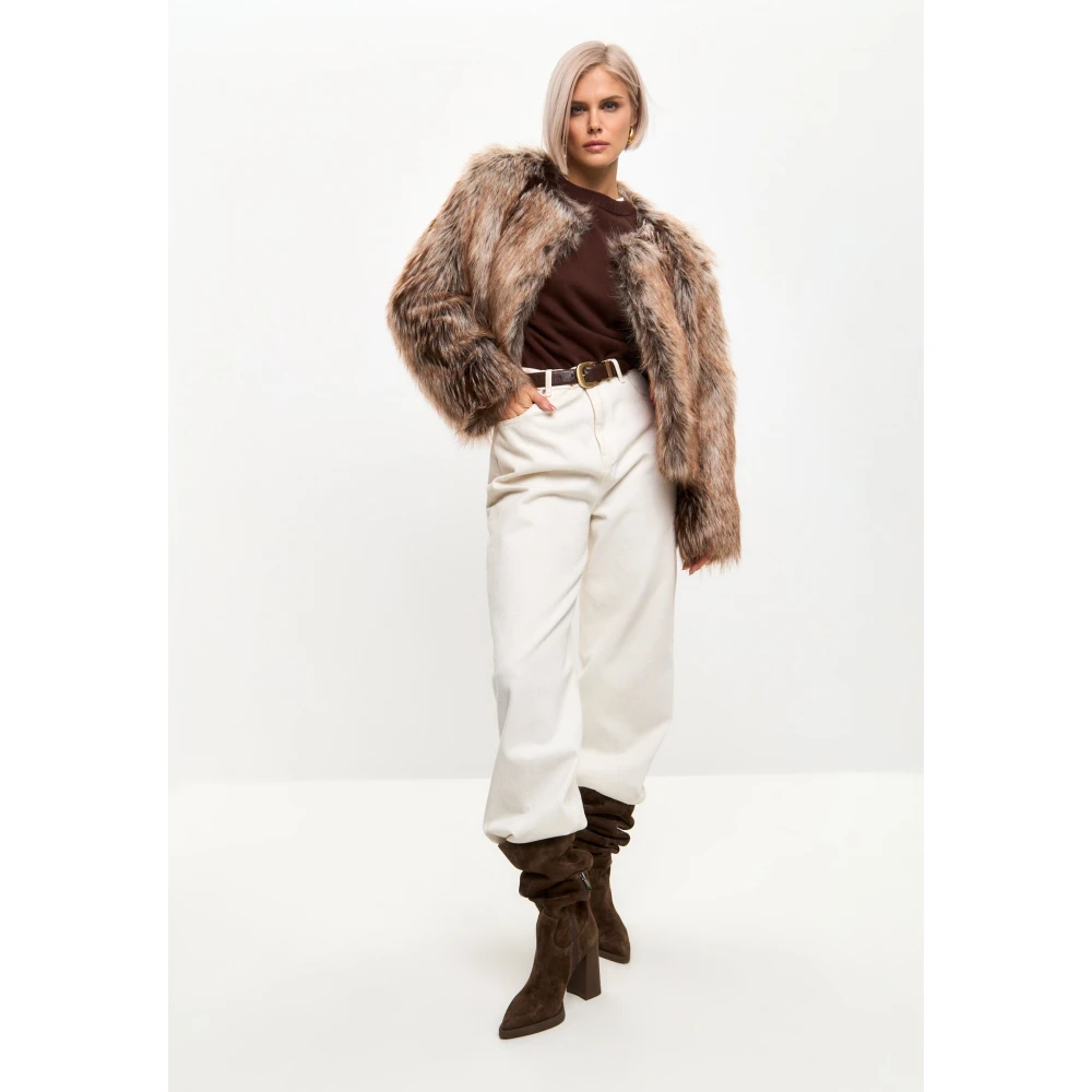 Cesare Gaspari Faux Fur & Shearling Jackets Brown Dames