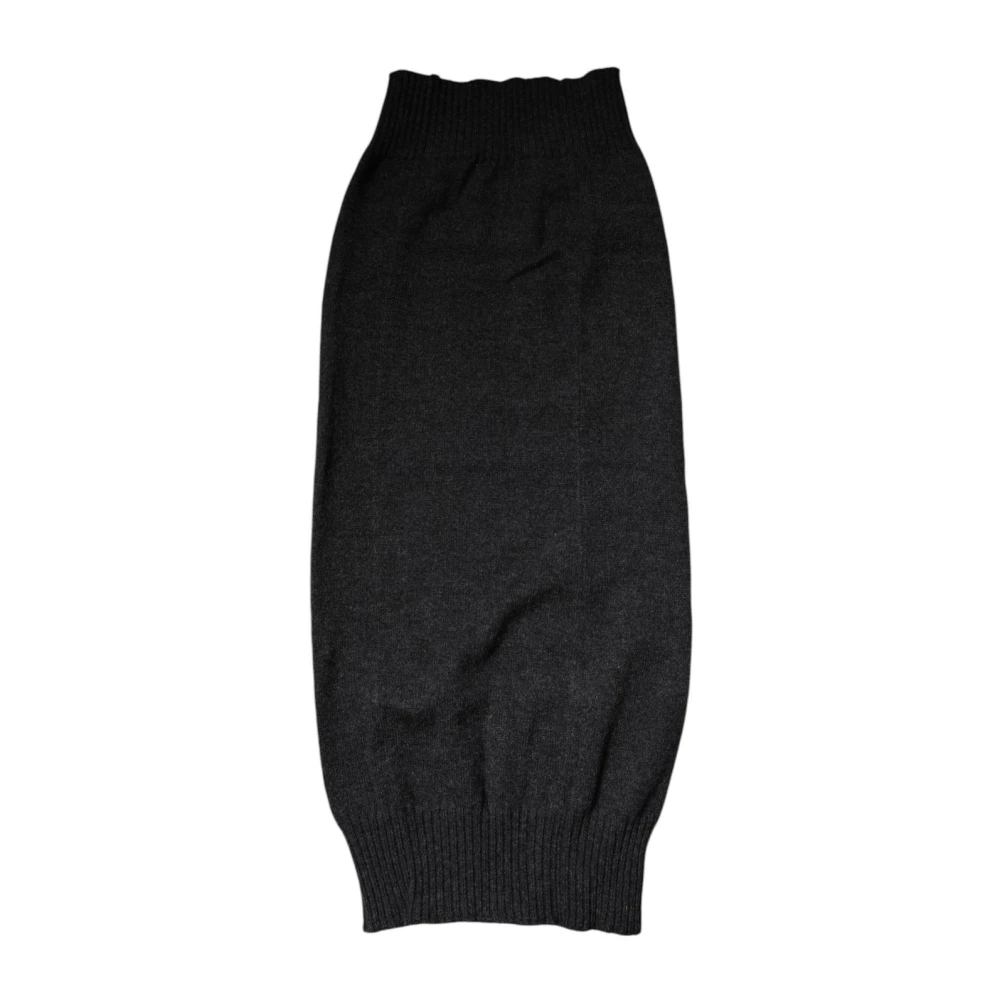 Dolce & Gabbana Men's Black Winter Scarves, One Size, Cashmere Knitted Neck Warmer Scarf