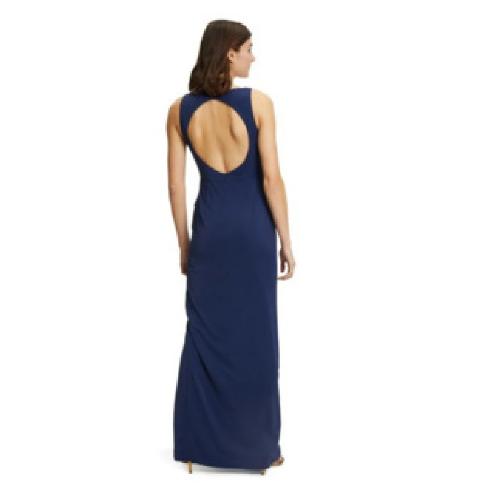 Vera Mont Blauwe Festival Mouwloze Maxi Jurk Blue Dames