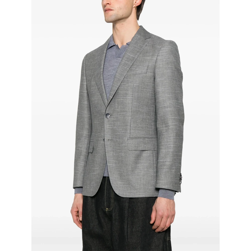 Hugo Boss Slim Fit Wollen Blazer Gray Heren