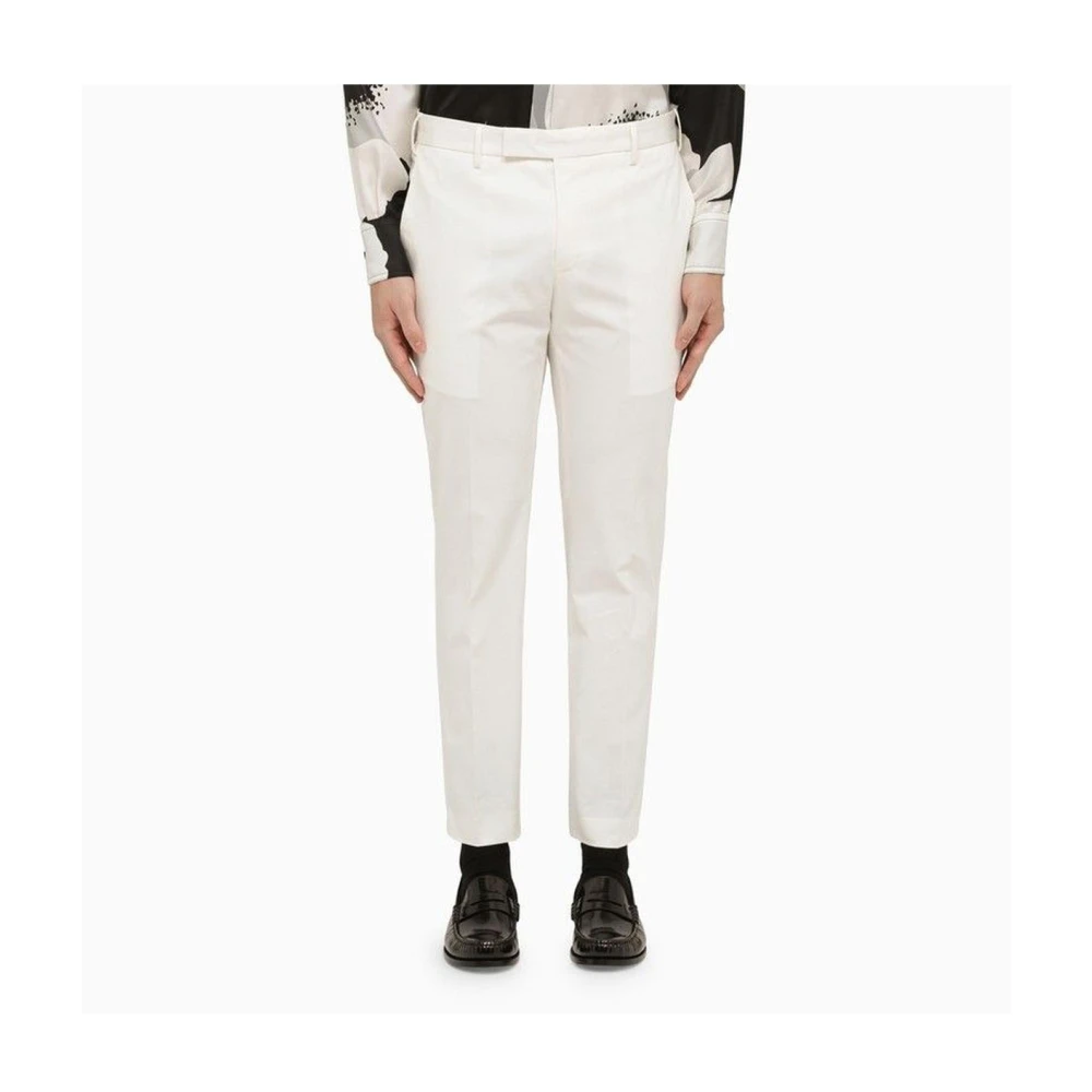 Pt01 White Tailored Fit Trousers - Male - Cropped Trousers - 3XL - Trousers