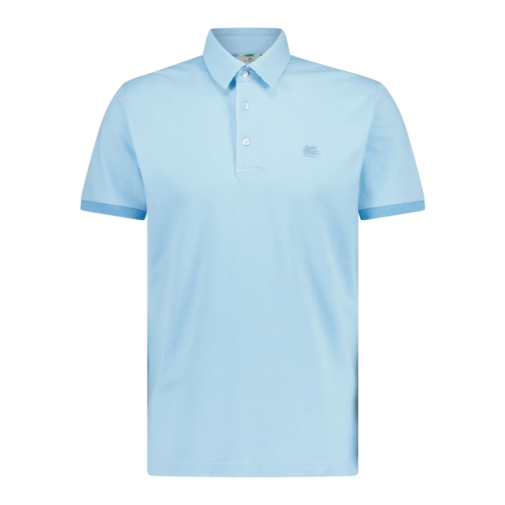 ETRO Polo Shirt met Logo Borduursel Blue Heren