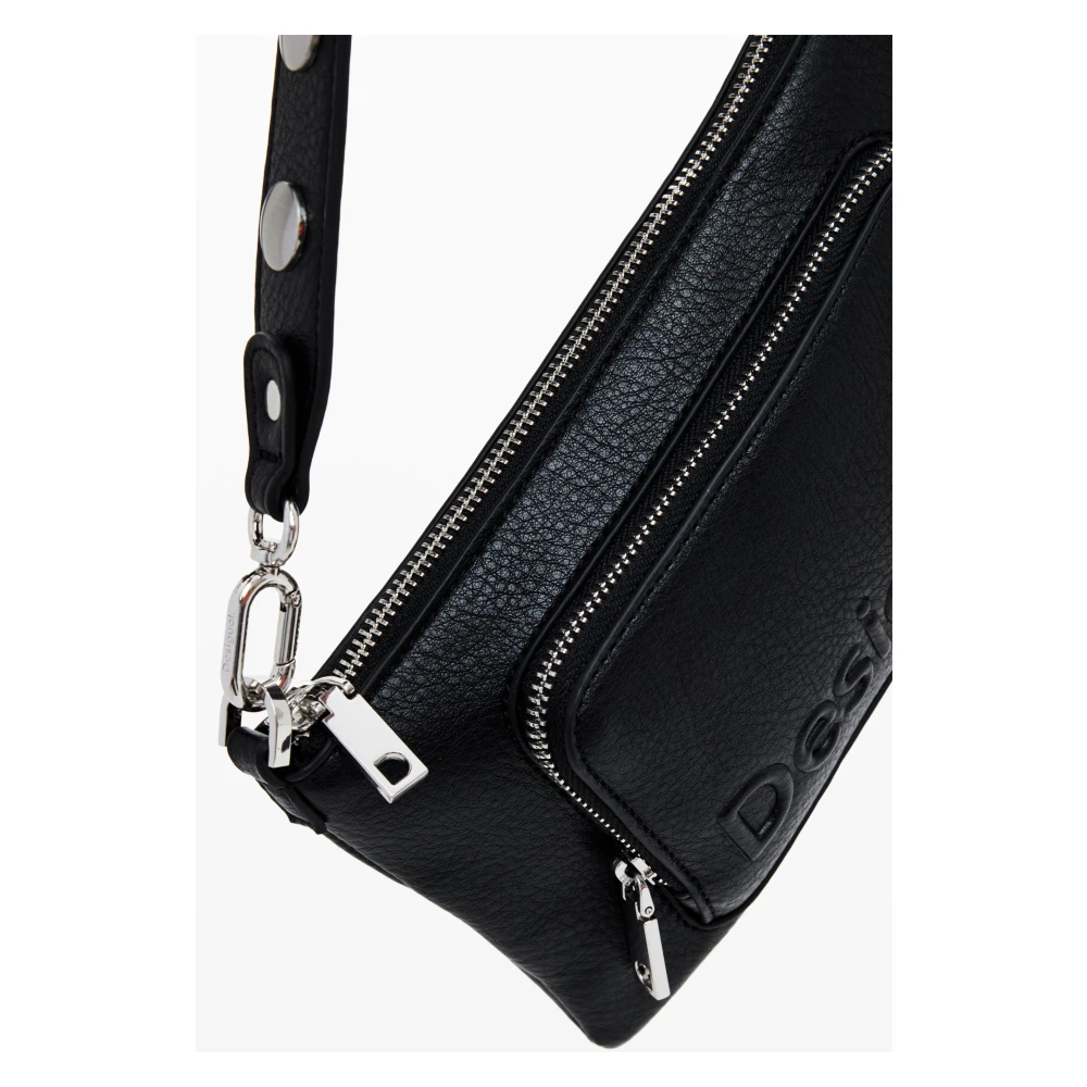 Desigual Stijlvolle Portemonnee met Ritssluiting Black Dames