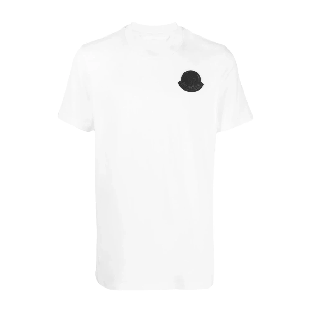 Moncler Logo Applique Katoenen T-Shirt White Heren