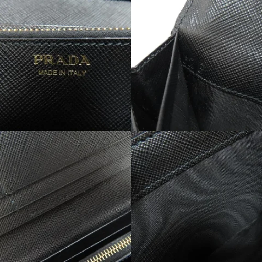 Prada Vintage Pre-owned Leather wallets Black Dames