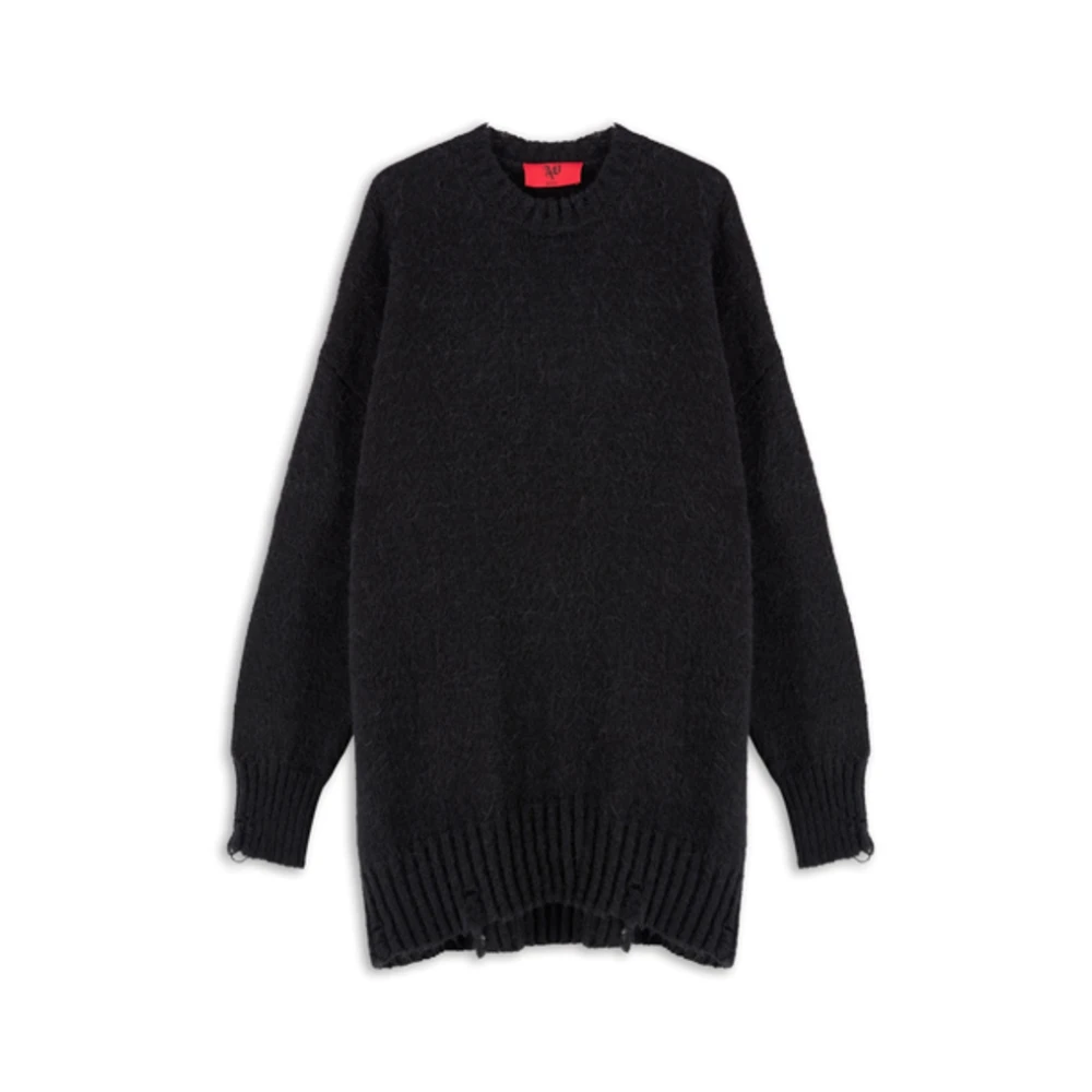 Aniye By Svart Ull Oversized Tröja Black, Dam