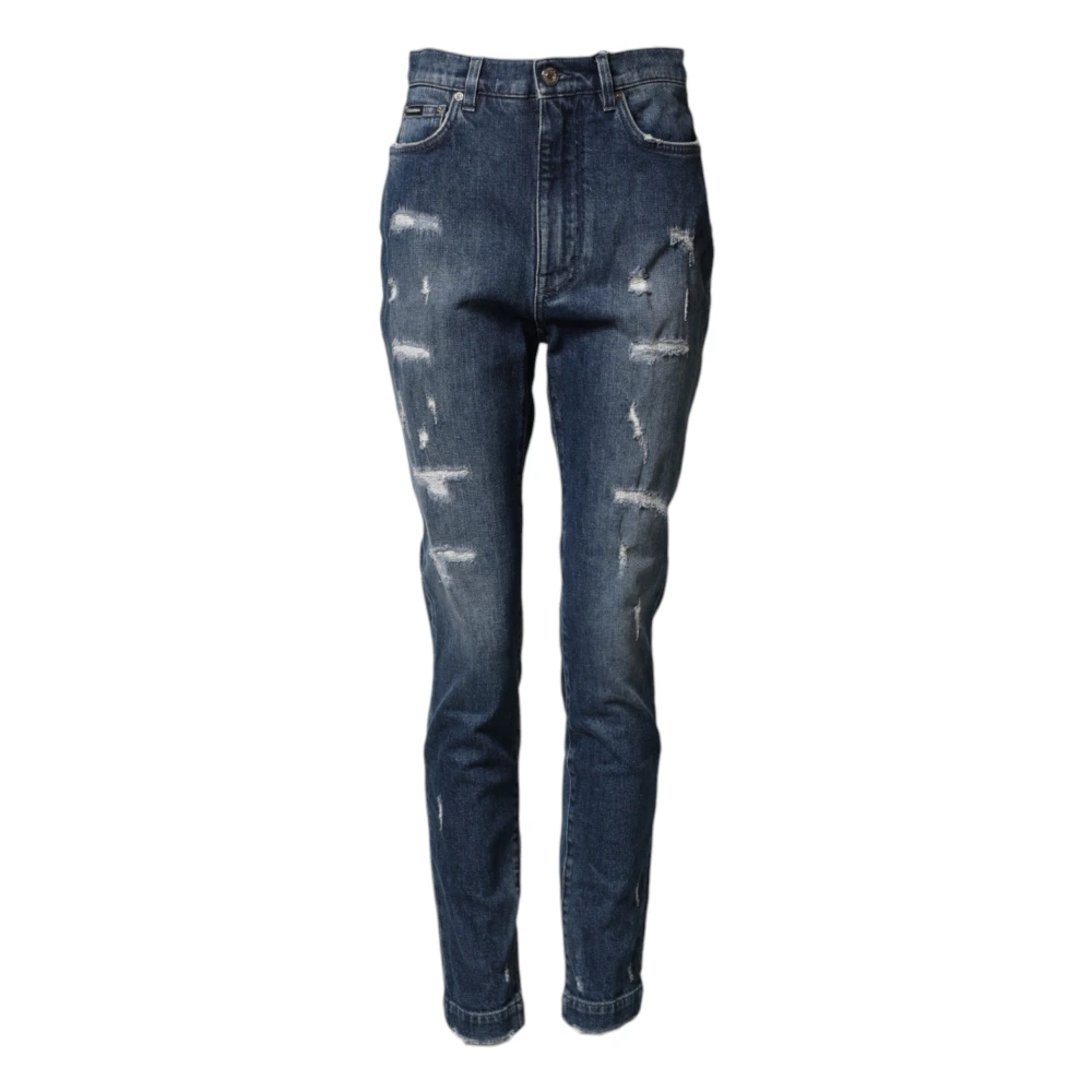 Dolce & Gabbana Women's Blue Grace Denim Jeans - Slim Fit Jeans - S - Jeans
