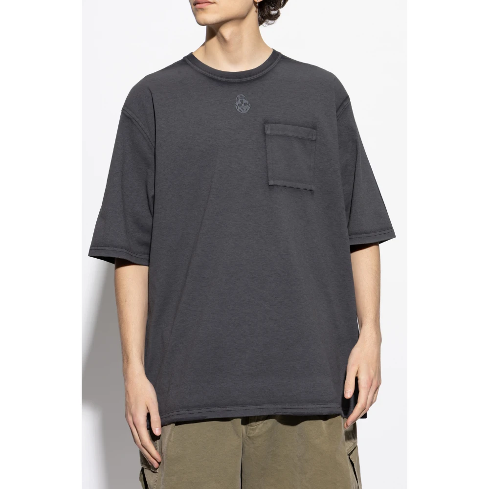 alexander mcqueen T-shirt met logo Gray Heren