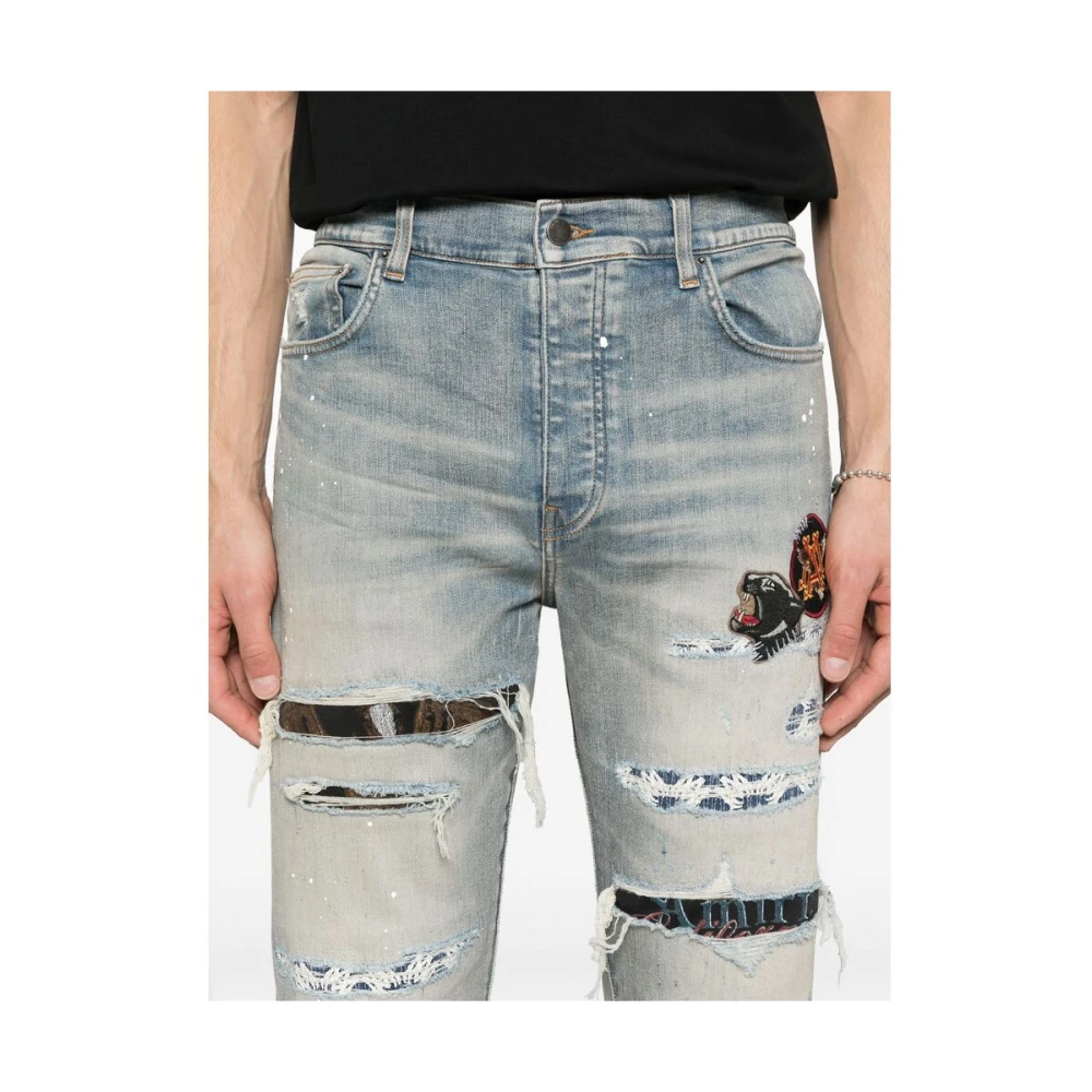 Amiri Lichtblauwe Ripped Jeans Blue Heren