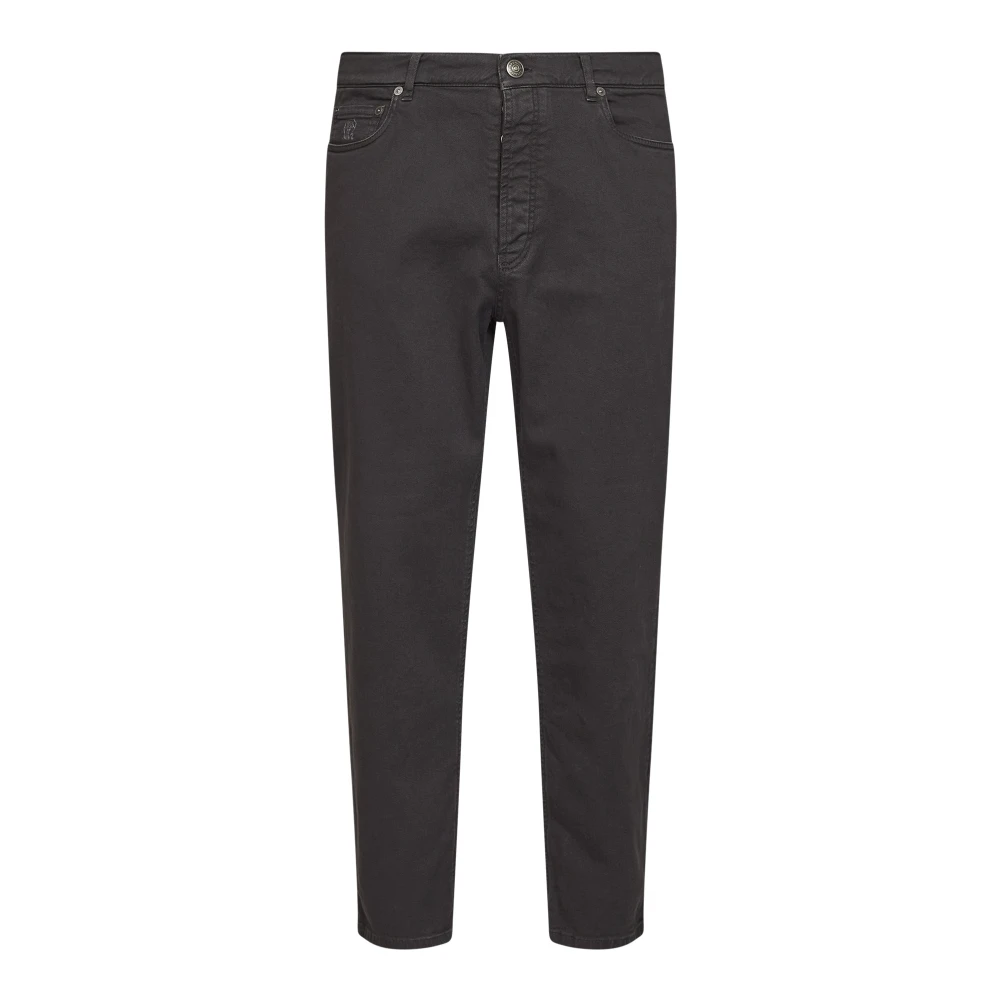 Brunello Cucinelli Men's Brown Cropped Trousers, S, Iconic Fit Jeans