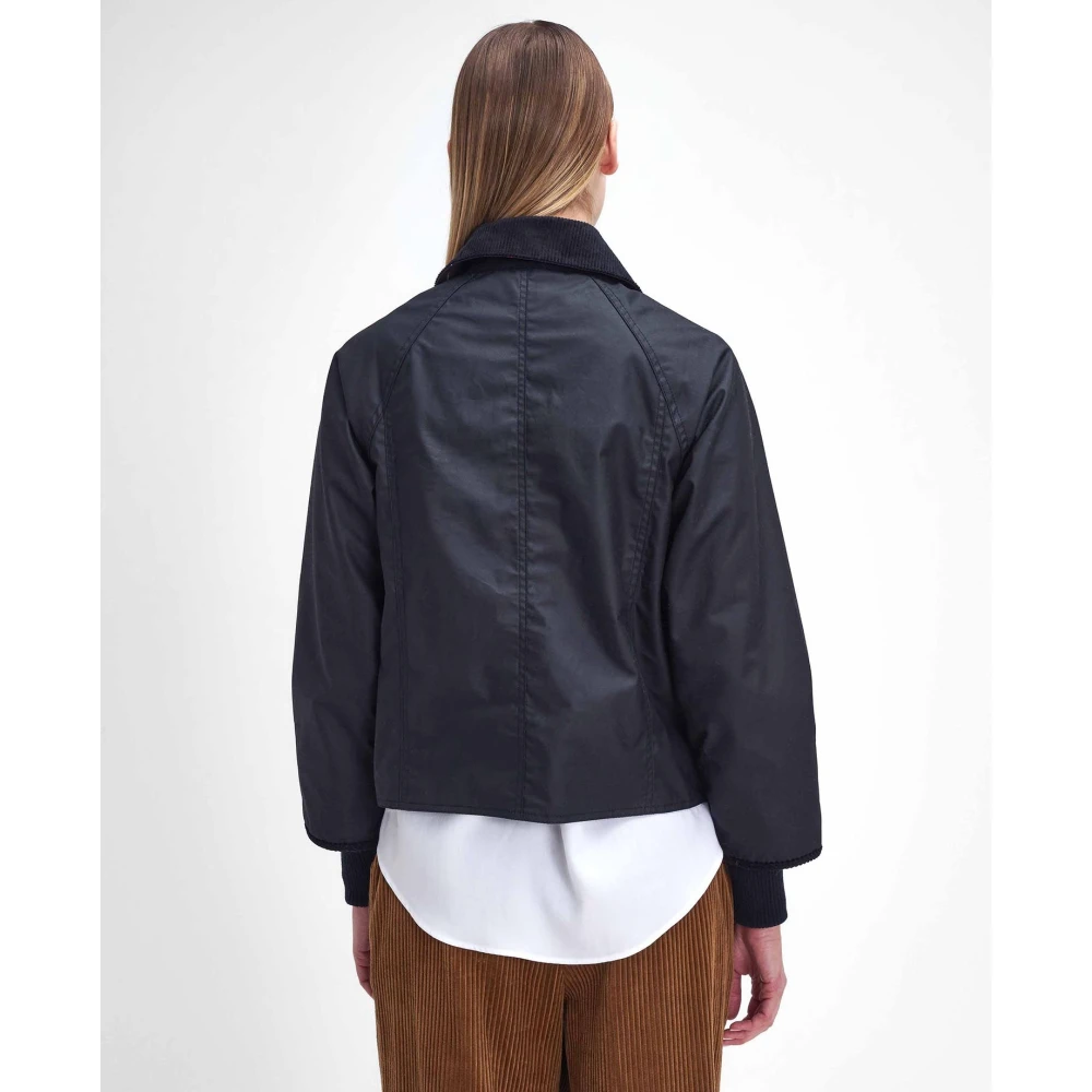 Barbour Cropped Beadnell Gewaxte Jas Blue Dames