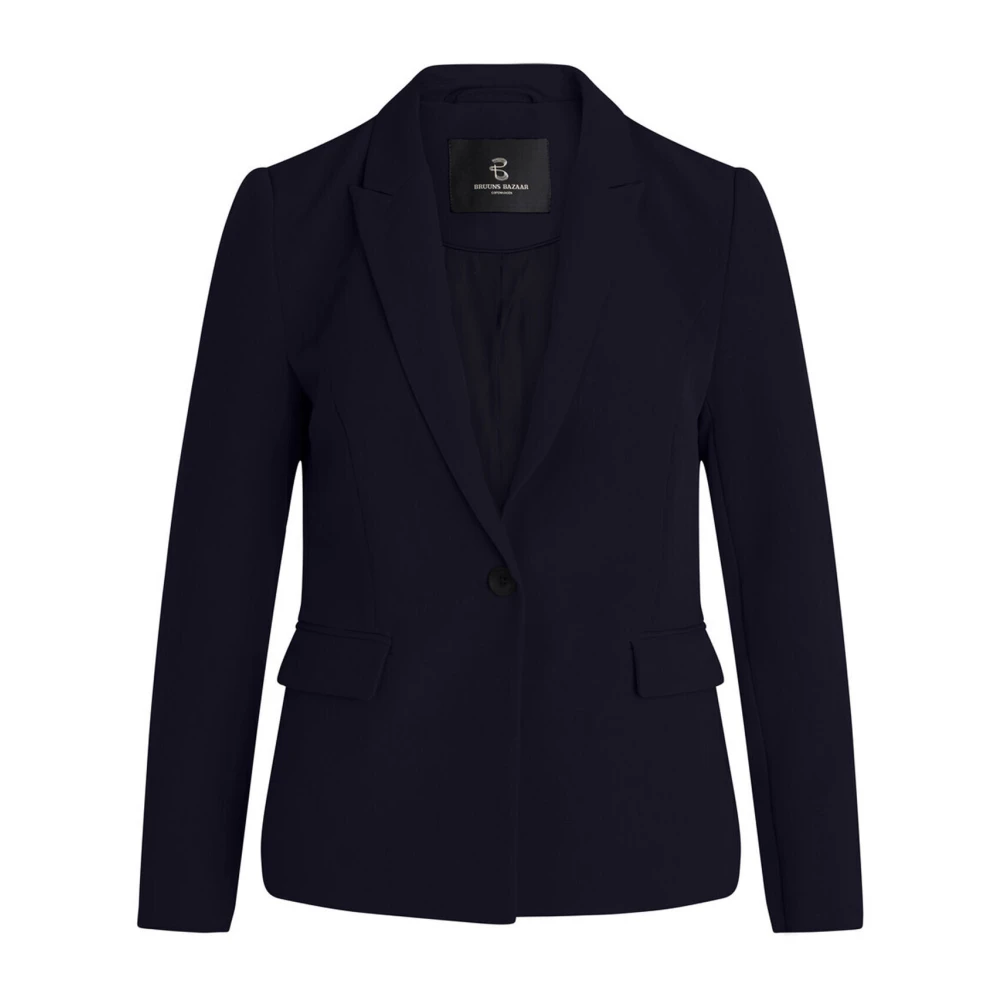 Bruuns Bazaar Blazer Deep Blue met klepzakken Blue Dames