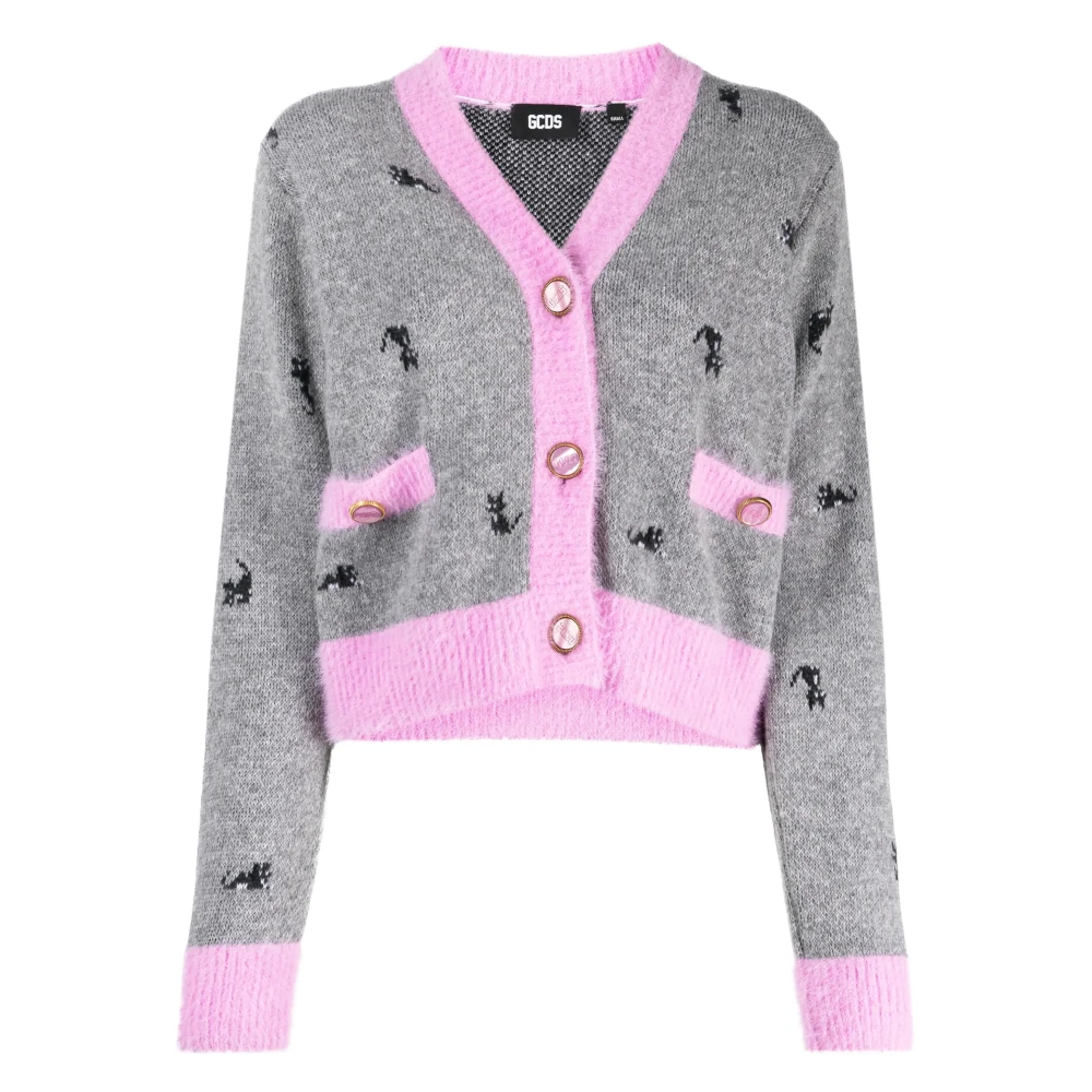 Gcds Grijze Gebreide Vest Gray Dames